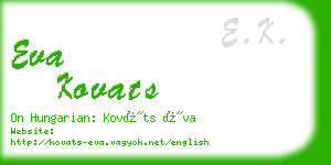 eva kovats business card